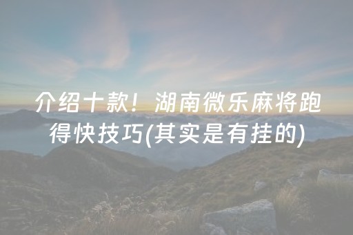 介绍十款！湖南微乐麻将跑得快技巧(其实是有挂的)