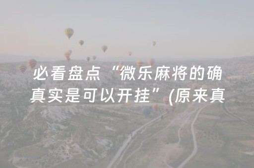 玩家必看科普“微乐福建麻将提高胜率”（插件可信吗)