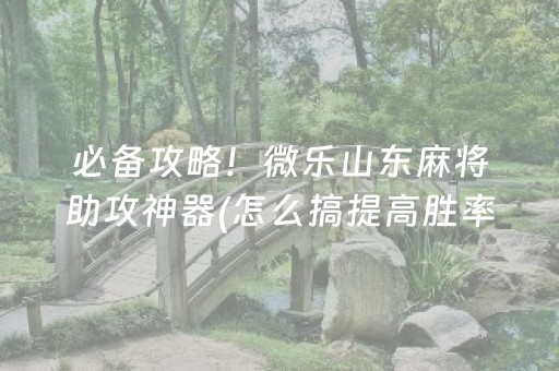 必备攻略！微乐山东麻将助攻神器(怎么搞提高胜率)