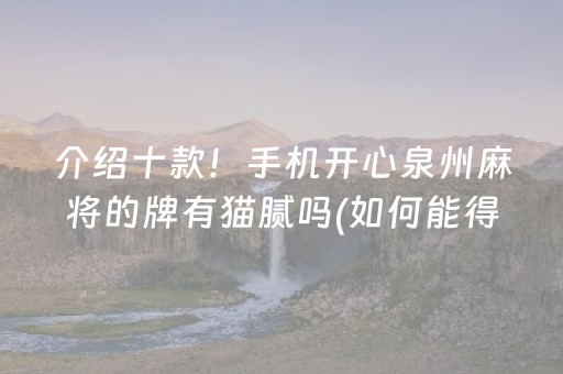 介绍十款！手机开心泉州麻将的牌有猫腻吗(如何能得到好牌)