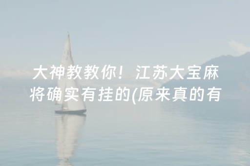 大神教教你！江苏大宝麻将确实有挂的(原来真的有挂)