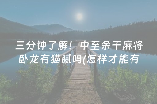 三分钟了解！中至余干麻将卧龙有猫腻吗(怎样才能有好牌)