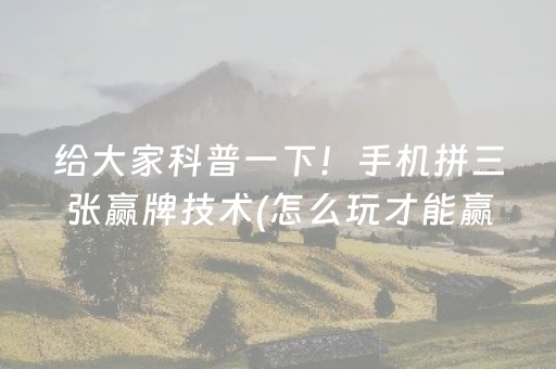 必备攻略“微乐填大坑辅助器免费版”（提高胜率技巧)