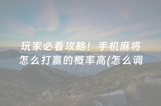 关于“云南微乐麻将助赢神器购买”（提高胜率软件)