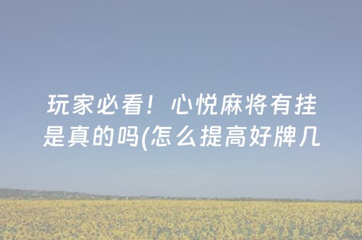 厉害了“微信麻将助赢神器”（自建房怎么拿好牌)