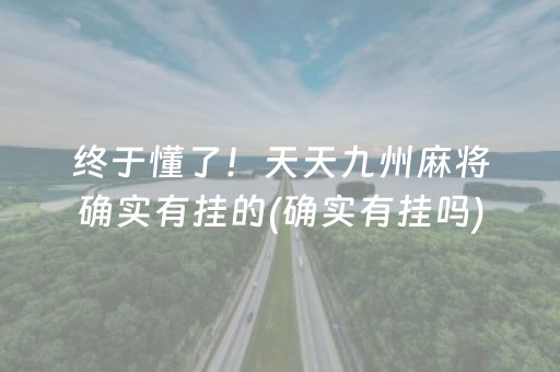 终于懂了！天天九州麻将确实有挂的(确实有挂吗)