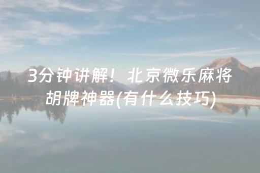 玩家必备“微乐麻将胡牌神器”（如何让系统发好牌)
