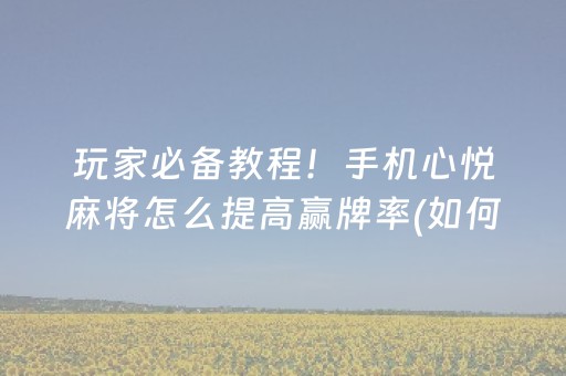 安装程序教程“微乐四川麻将助赢神器”（怎么能得到好牌)