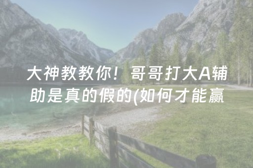 大神教教你！哥哥打大A辅助是真的假的(如何才能赢)