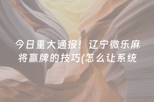分享玩家攻略“微乐广东麻将插件下载”（提高胜率软件)