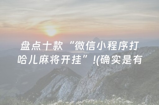 给玩家盘点十款“微信小程序麻将控牌神器”（做弊器软件下载)