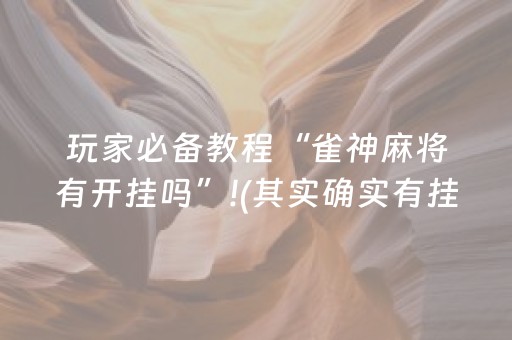 玩家必备教程“雀神麻将有开挂吗”!(其实确实有挂)-抖音