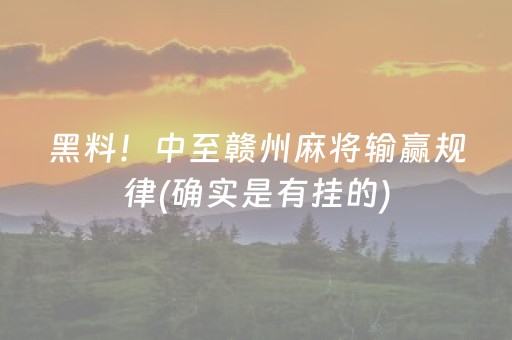 黑料！中至赣州麻将输赢规律(确实是有挂的)
