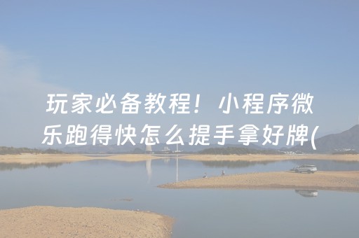 玩家必备教程！小程序微乐跑得快怎么提手拿好牌(怎么赢得多)