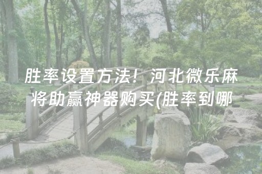 胜率设置方法！河北微乐麻将助赢神器购买(胜率到哪调)