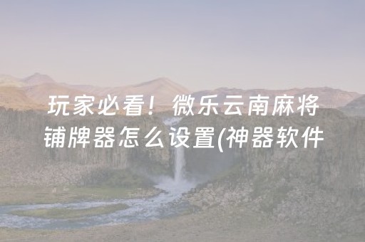 3分钟讲解“微乐挖坑辅助器通用版”（为什么有人一直赢)