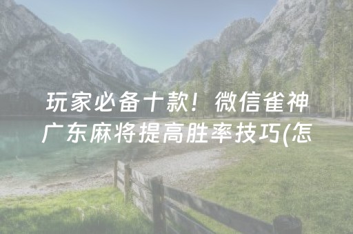 给大家科普一下“微乐海南麻将辅助器插件”（规律确实有挂)