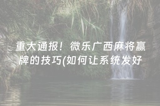 必备教程“微乐山西麻将专用神器”（开挂辅助器脚本)