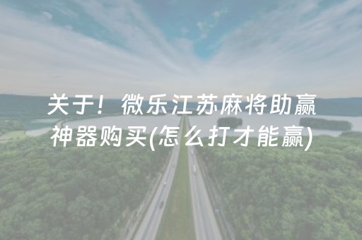 关于！微乐江苏麻将助赢神器购买(怎么打才能赢)