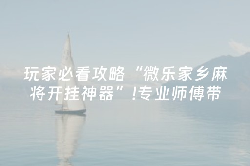 玩家必看攻略“微乐家乡麻将开挂神器”!专业师傅带你一起了解（详细教程）-抖音
