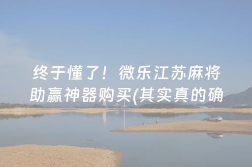 终于懂了！微乐江苏麻将助赢神器购买(其实真的确实有挂)