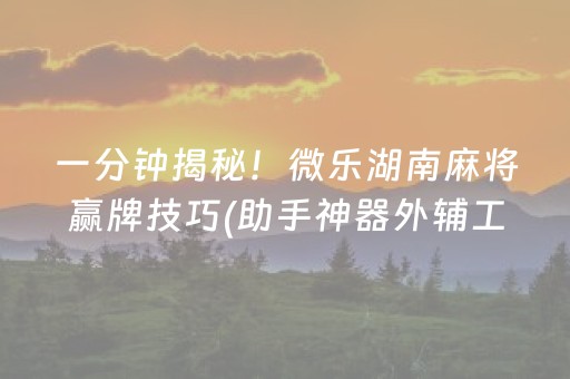 玩家必看科普“微乐麻将怎么让系统给自己好牌”（必赢神器)