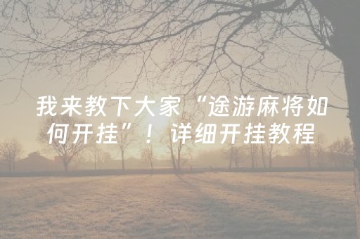 一分钟了解“微信小程序财神十三张有辅助软件吗”（是否能开挂)