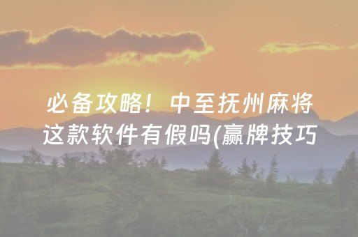 必备攻略！中至抚州麻将这款软件有假吗(赢牌技巧插件安装)