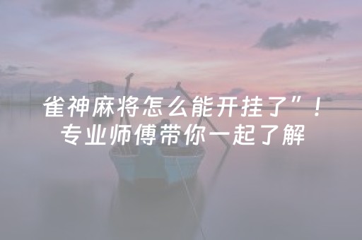 终于懂了“微信小程序麻将怎么设置才能赢”（胜率到哪调)