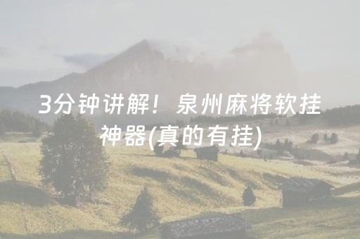 3分钟讲解！泉州麻将软挂神器(真的有挂)