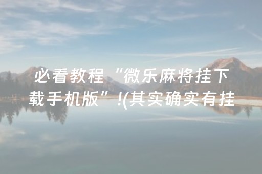 必看教程“微乐麻将挂下载手机版”!(其实确实有挂)-抖音