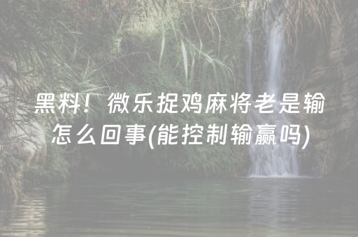 玩家必看科普“微乐安徽麻将输赢规律”（做弊器软件下载)