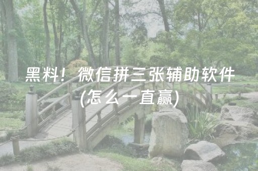 玩家必看科普“微乐保皇如何让系统发好牌”（助赢神器)