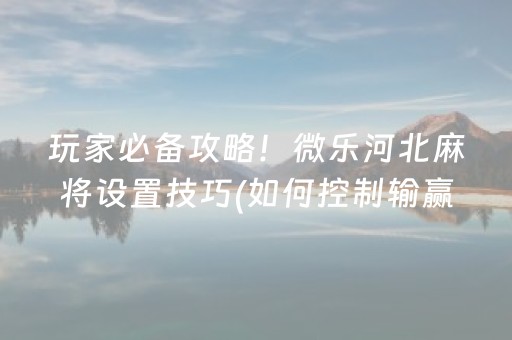 玩家必看攻略“微乐宁夏麻将插件购买”（自建房胜负规律)