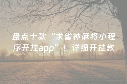 三分钟了解“财神十三张确实是有挂”（赢的技巧规律)