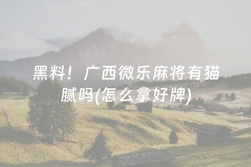 玩家必备教程“微乐江西麻将怎么设置才能赢”（专用神器下载)
