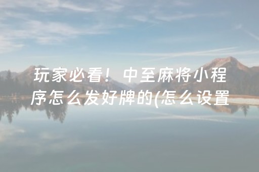 玩家必看科普“微乐海南麻将免费专用神器”（提高胜率技巧)