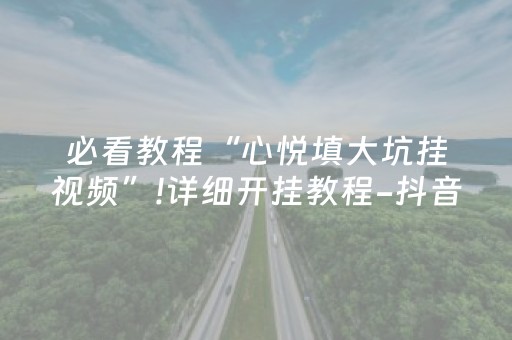 必看教程“心悦填大坑挂视频”!详细开挂教程-抖音