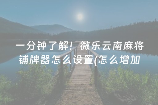 3分钟讲解“微乐内蒙麻将怎样设置好牌”（辅牌器插件购买)