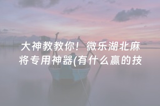 玩家必备“微乐麻将胡牌神器”（如何提高胜率)