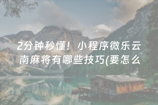 玩家必备十款“雀神麻将小程序助赢神器购买”（怎么设置能有好牌)