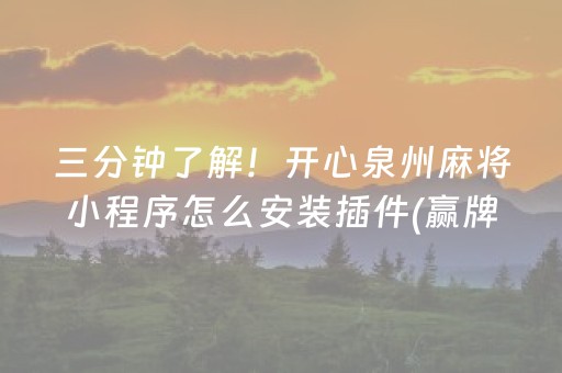安装程序教程“微乐海南麻将如何让系统发好牌”（专用神器)