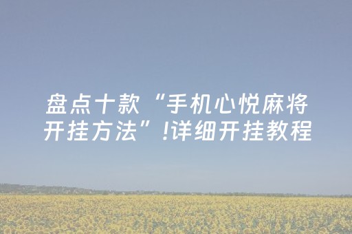 盘点十款“手机心悦麻将开挂方法”!详细开挂教程-抖音