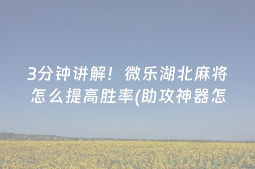 胜率设置方法“微信小程序麻将怎么设置才能赢”（小程序辅助软件)