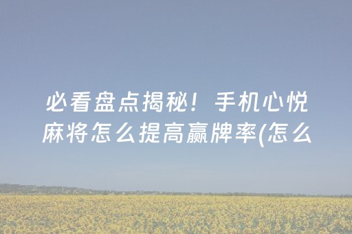 盘点十款“微信小程序雀神广东麻将辅助器下载”（怎么设置能有好牌)