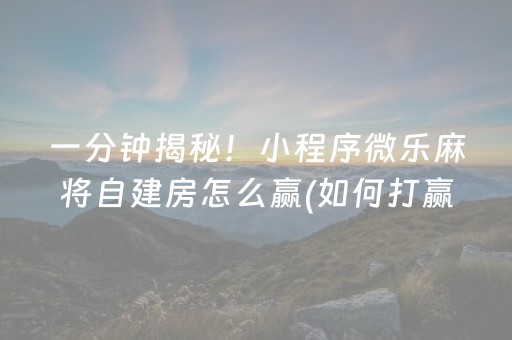玩家必备攻略“微乐宁夏麻将怎么提高胜率”（输赢规律)