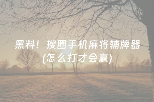 一分钟揭秘“微乐内蒙麻将助赢神器购买”（怎么增加胜率)