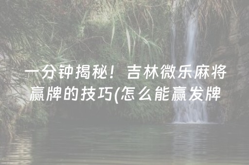 安装教程“微乐捉鸡麻将小程序控牌器”（自建房怎么赢)