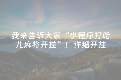 玩家必看“微乐家乡麻将助赢神器”（辅助器通用版)