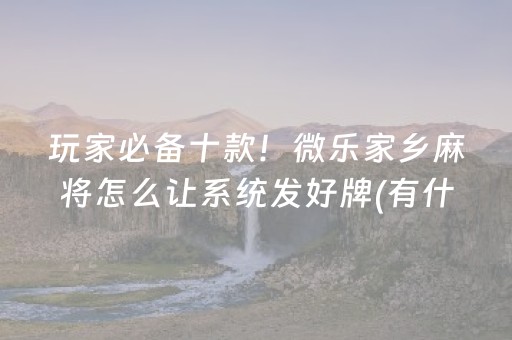 必备教程“微乐湖北麻将开挂神器”（做弊器软件下载)
